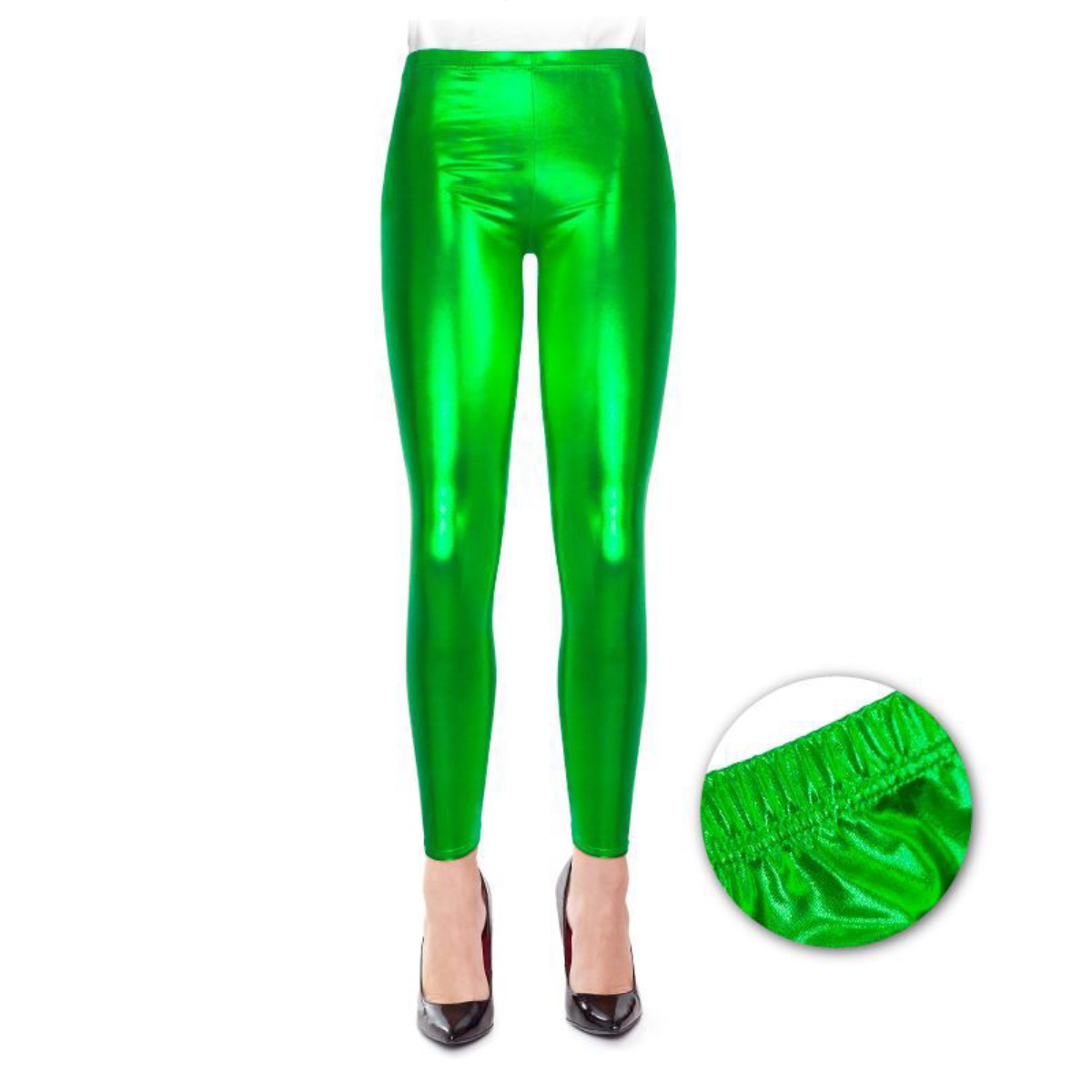 Leggins / panty metalizado color verde adulto