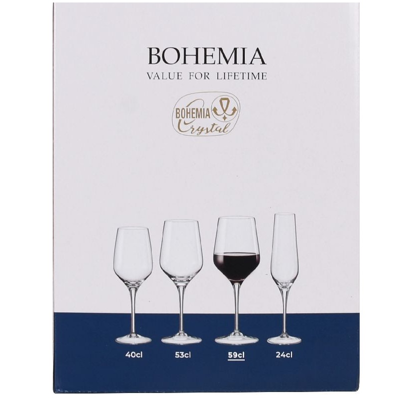 Copas de vino de cristal de Bohemia